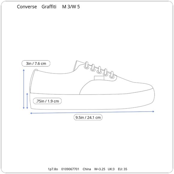 Converse All Star Colorful Graphic Graffiti Low Top Sneakers Men's 3 Women's 5 - Picture 10 of 10